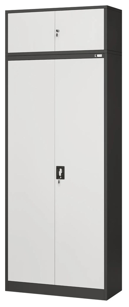 Nadstawka na szafę EWA, 900 x 380 x 400 mm, antracytowo-biała