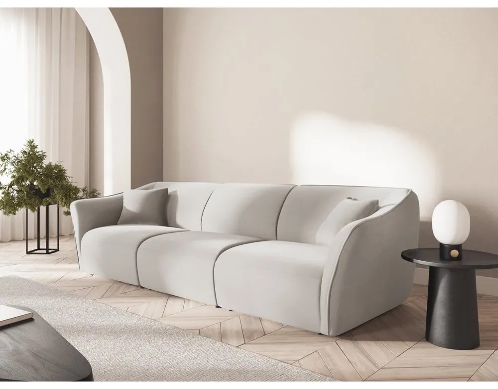 Beżowa aksamitna sofa 292 cm Tokyo – Cosmopolitan Design