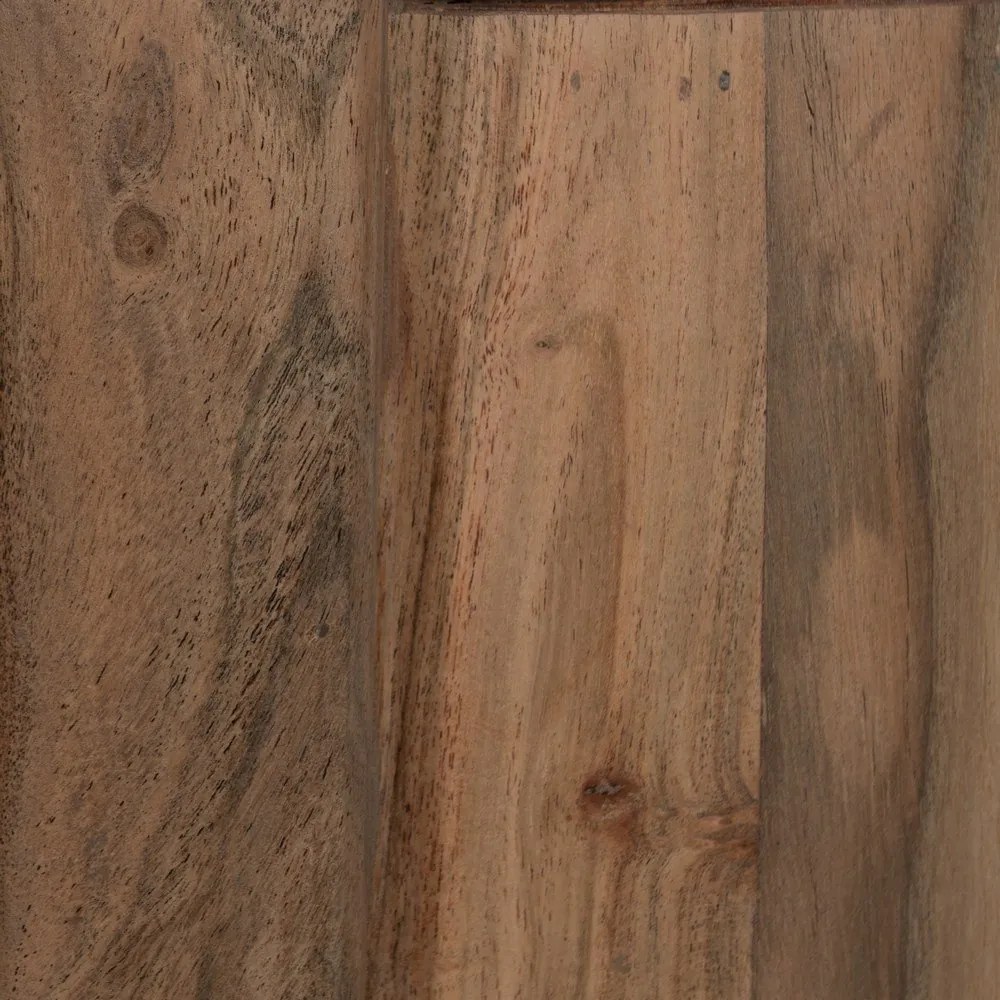 Witryna z litego drewna akacjowego w naturalnym kolorze 180x80x40 cm Creel – Ixia