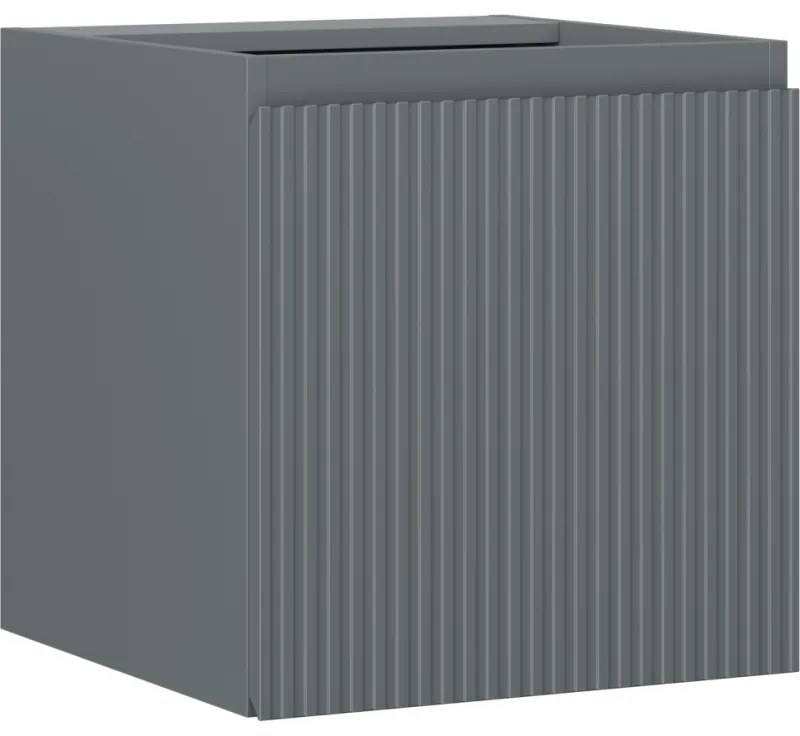 Mexen Rivel szafka łazienkowa podumywalkowa 45 cm, 1 drzwi, ryflowana, grafit mat - 91A21-04547-1-BF66