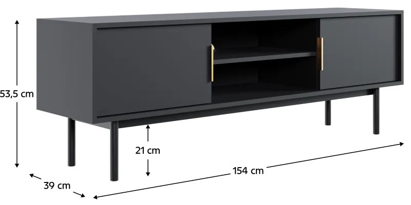 Stolik pod telewizor VIVALA, czarny