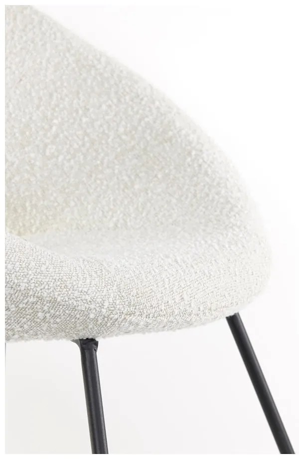 Biały fotel z materiału bouclé Antony – Light & Living