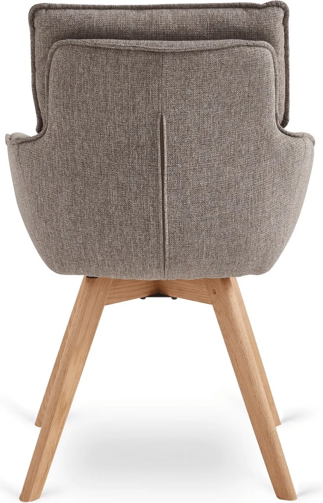 Krzesło Tapicerowane Obrotowe DIAS Brązowe Nowoczesne