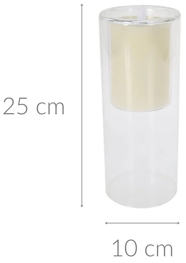 Świeca led w szkle, kolor kremowy