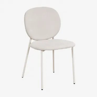 Krzesło Do Jadalni Gloriel Tapicerowane, Składane Sztruksu Distressed White - Sklum