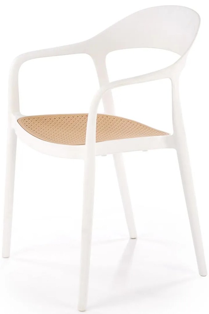 K530 krzesło biały naturalny, nowoczesne, skandynawskie, polipropylen