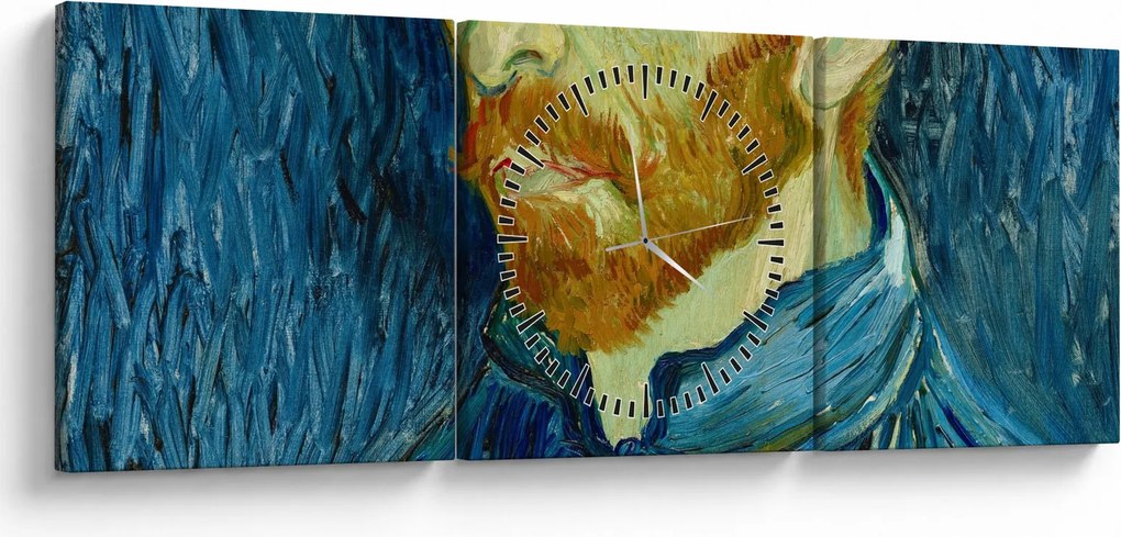 Obraz - Vincent van Gogh, Self-Portrait, reprodukcje (z zegarem) (90x30 cm)