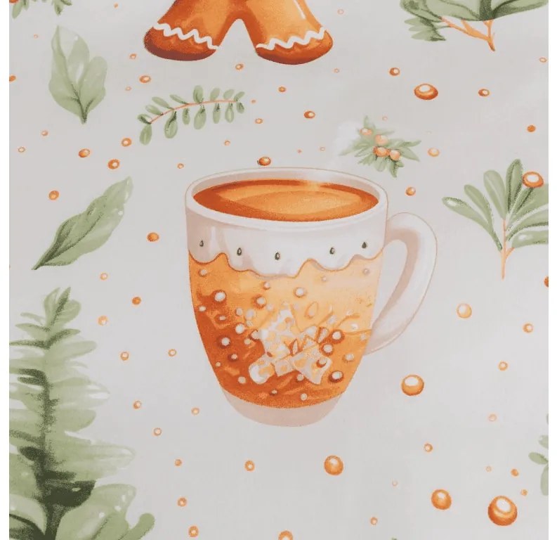 PrzytulneMieszkanie.pl PrzytulneMieszkanie.pl Pościel z mikrofibry WINTER GINGERMAN biała Rozmiar pościeli: 2 szt 70 x 90 cm | 200 x 220 cm