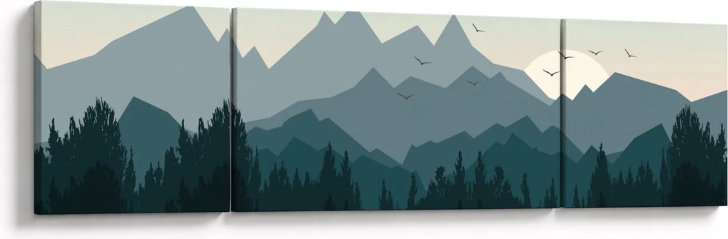Obraz - Góry oczami grafika (170x50 cm)