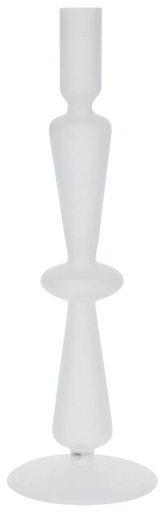 Szklany świecznik na nóżce, 30 cm