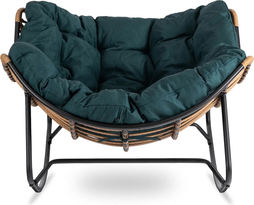 Bujany fotel ogrodowy z poduszką Elton, zielony