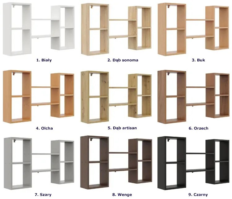 Nowoczesna półka ścienna w kolorze wenge S3-D04