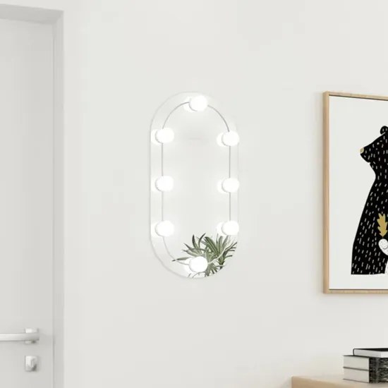 Lustro owalne z lampkami LED 60x30 cm Z4-A39