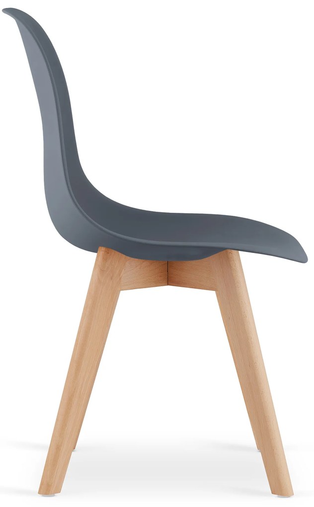 Grafitowe krzeslo KITO z bukowymi nogami