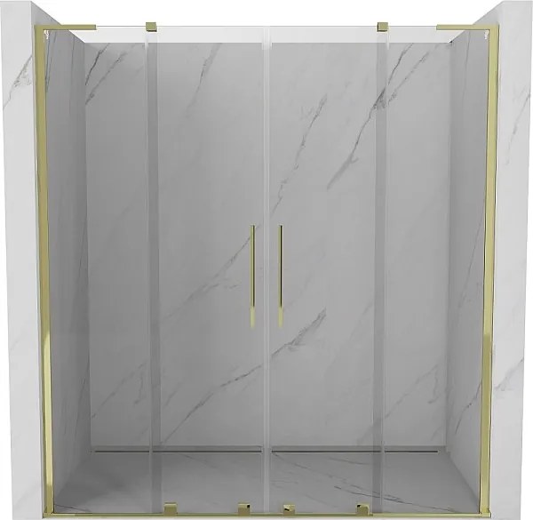 Mexen Velar L Duo drzwi prysznicowe rozsuwane 180 cm, transparent, złote - 871-180-003-02-50
