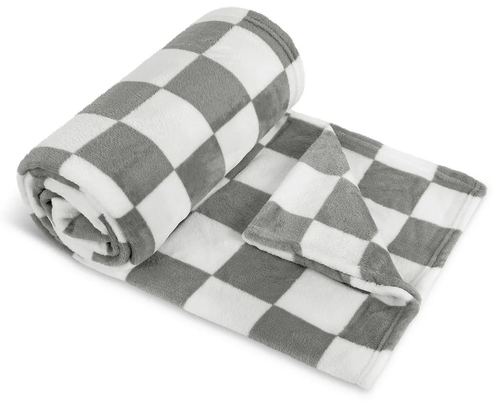 Bellatex Deka Kemping PLUS szara krata, 150 x 200 cm