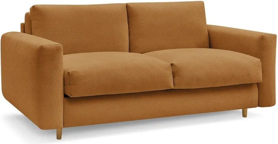 Musztardowa sofa do spania/rozkładana 200 cm Cocoone – Bobochic Paris