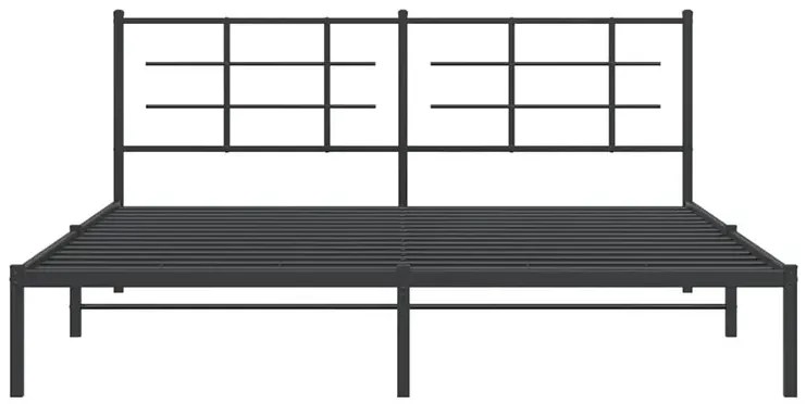 Czarne metalowe łóżko małżeńskie 180x200 cm - Laxo