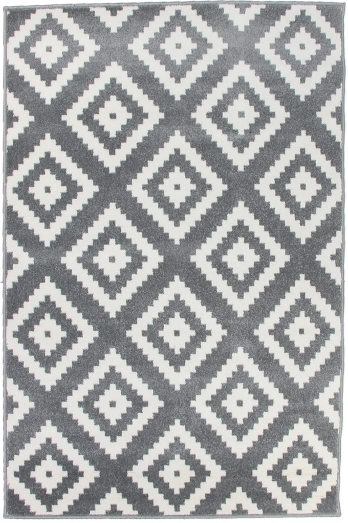 Dywan Koloreo Kratka szaro-biały 200x300 Prostokąt