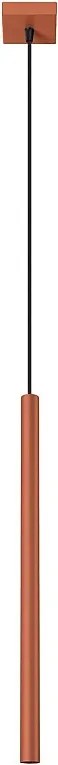 Lampa Wisząca Nowoczesny Pastelo, Stal - 1 Źródło - L.8 X H.114 Cm - Ochra Czerwona