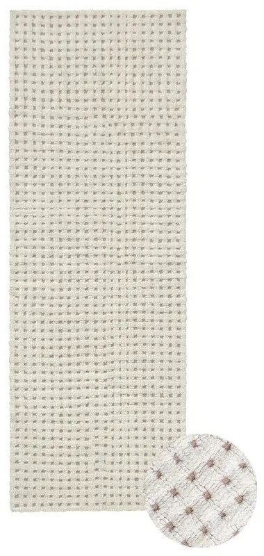 Wełniany chodnik odpowiedni do prania/tkany ręcznie w kolorze kości słoniowej 80x230 cm Unexpected Wool – Lorena Canals