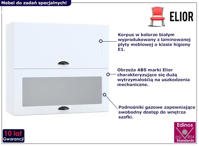 Biała szafka kuchenna z podwójnym frontem - Algare 48X 80 cm