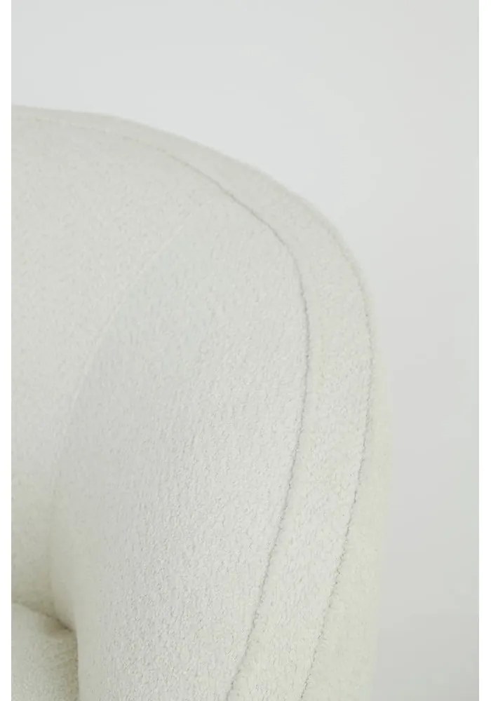 Biały fotel z materiału bouclé Almond – Light &amp; Living