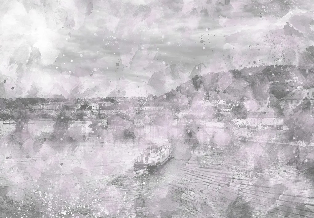 Fototapeta - Miasto, akwarela (196x136 cm)
