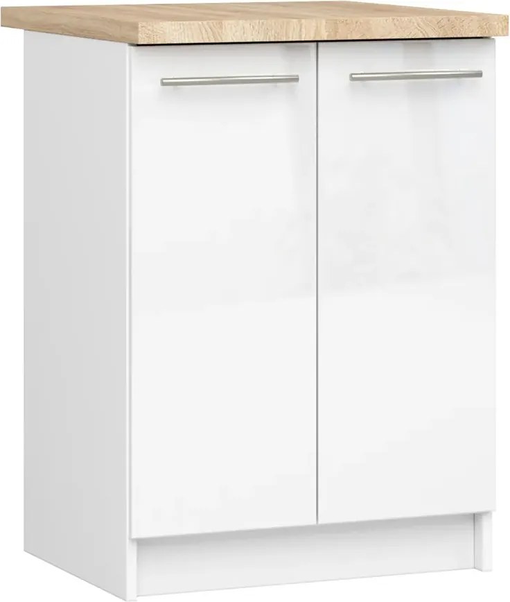 Dolna szafka kuchenna w kolorze biały połysk 30cm W9-L60