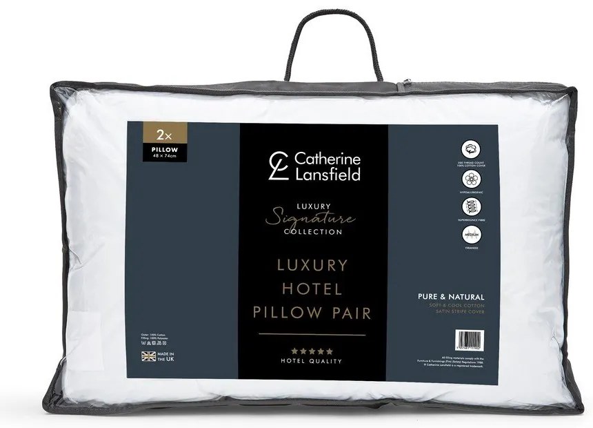 Poduszka 2 szt. 48x74 cm Hotel Satin Stripe – Catherine Lansfield