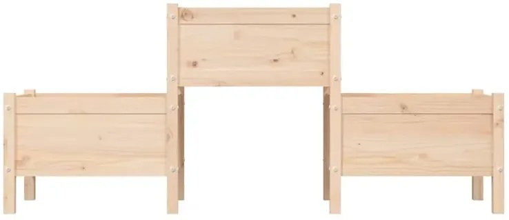 Drewniana potrójna donica ogrodowa - Nilli