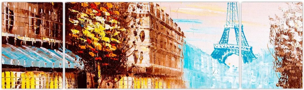 Obraz - Deszczowa pogoda i wieża Eiffla (170x50 cm)
