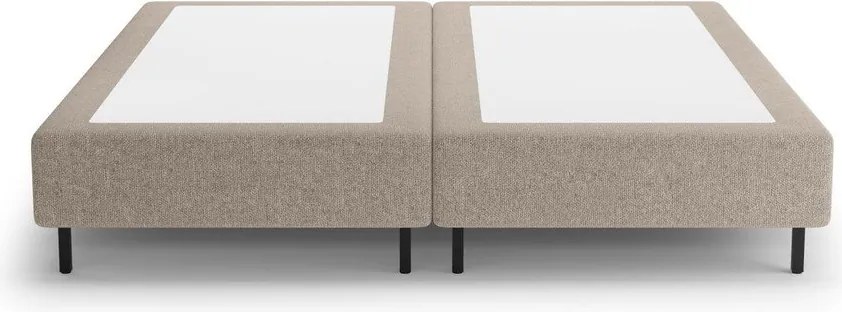 Beżowe tapicerowane łóżko dwuosobowe bez zagłówka 140x200 cm Whale – Micadoni