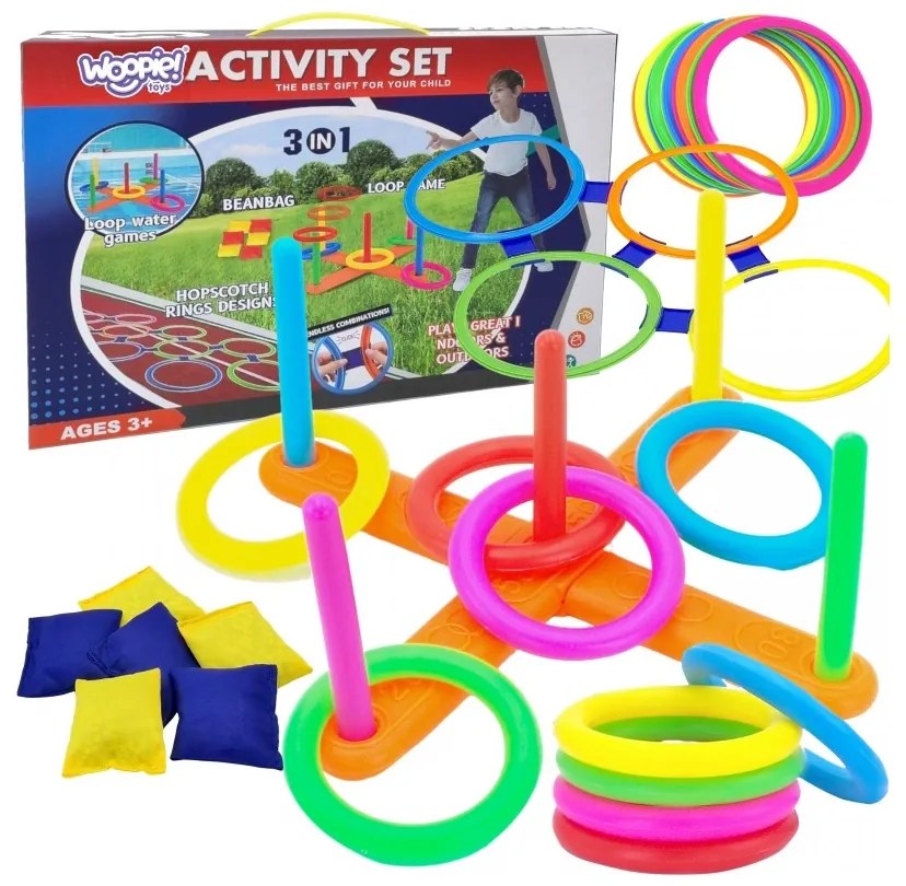 Woopie zestaw 3w1 serso gra w klasy cornhole rzut do celu woreczkami