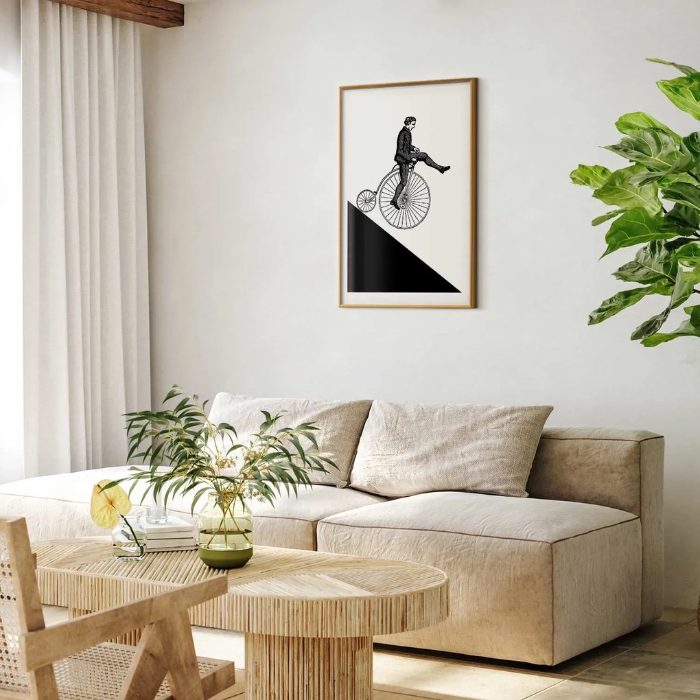 Plakat Cyklista 40x60 cm z ramą złotą z marginesem ARTGEIST B