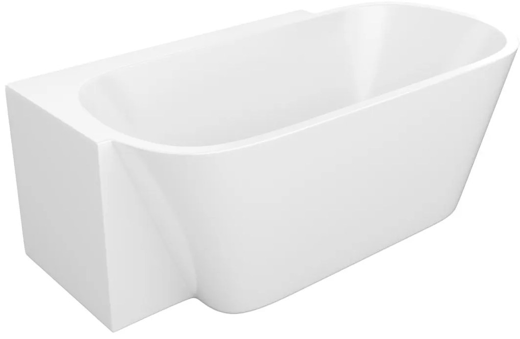 Wanna narożna biała - 225 l - Akryl - 160 x 78 x 58 cm - Lewostronna - RIVASO