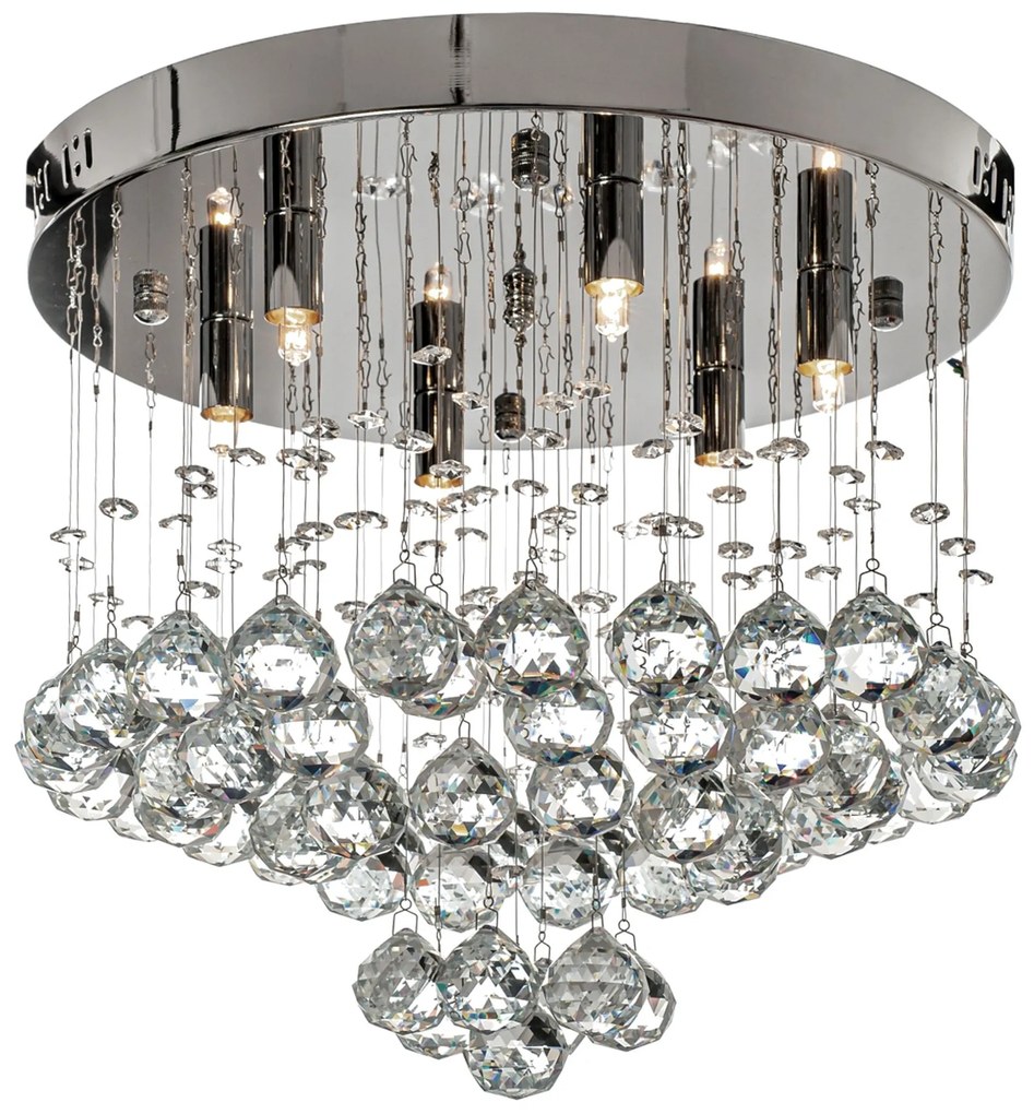 LAMPA KRYSZTAŁOWA SUFITOWA PLAFON KRYSZTAŁ APP786-6C CHROM