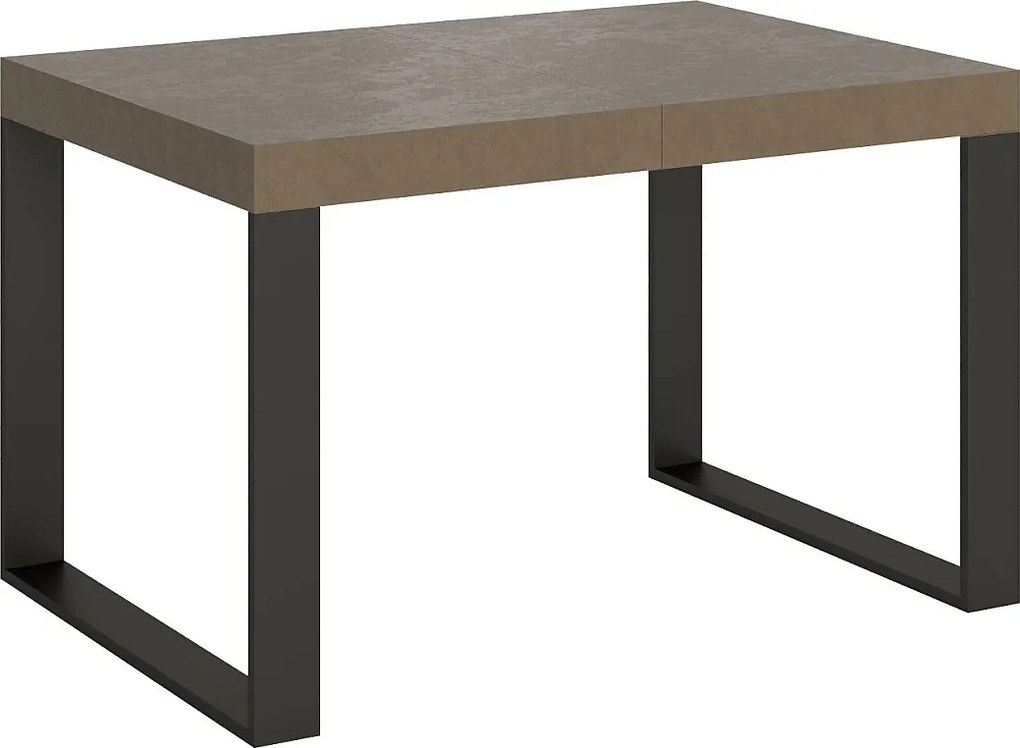 Stół rozkładany 120/224x90 cm Tecno szaro-beżowy nogi antracytowe