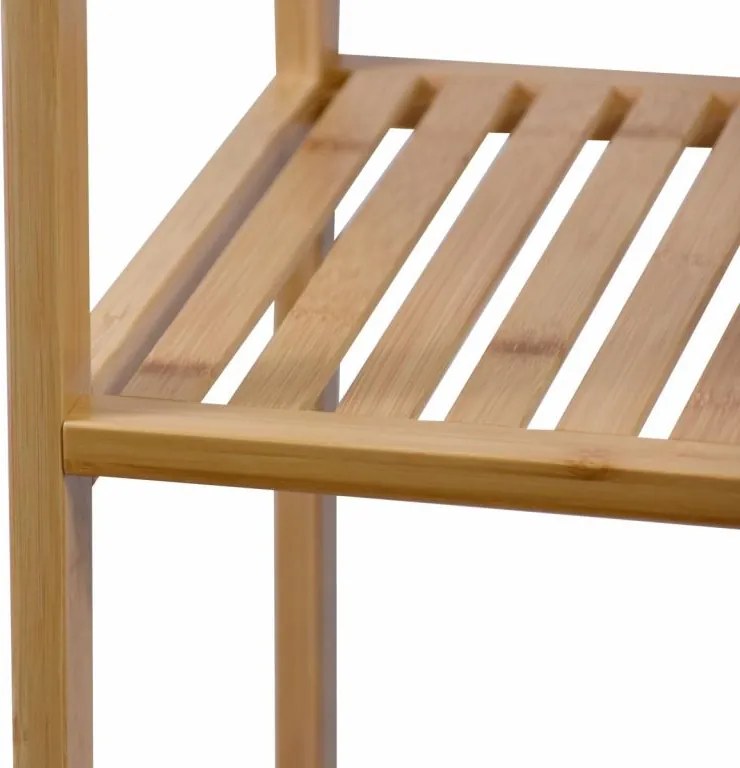 Regał bambusowy, 5 półek, kwadratowy 33 x 33 x 146 cm.