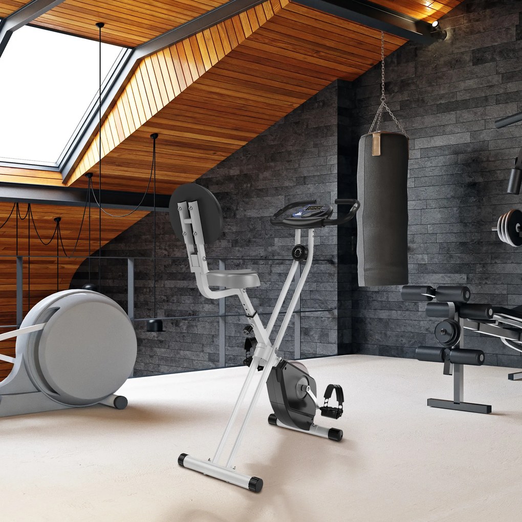 HOMCOM Rower treningowy, magnetyczny opór 8-stopni, regulacja wysokości, czarno-szary, 43x97x109cm | Aosom PL