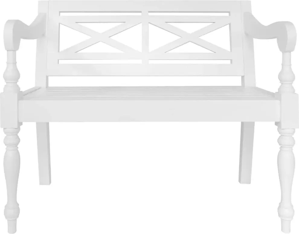Biała drewniana ławka - Faris