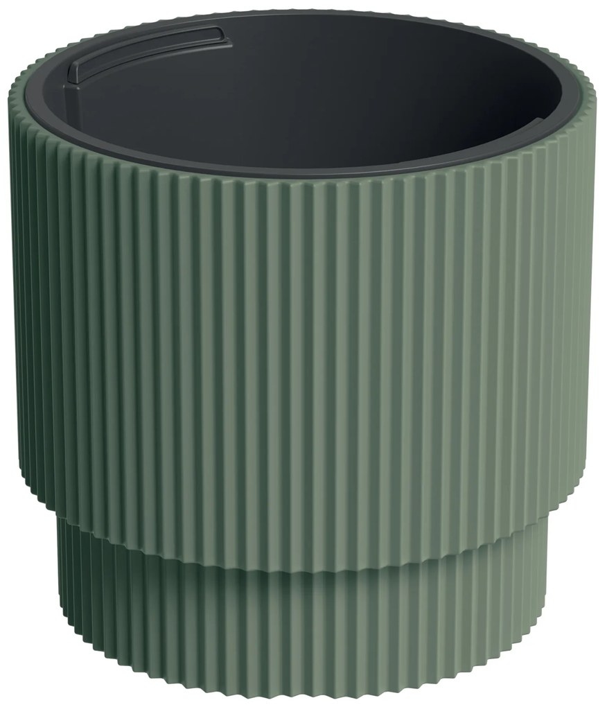 Donica ogrodowa z wkładem Milly 30 x 30 x 28,5 cm zielona pinia PROSPERPLAST