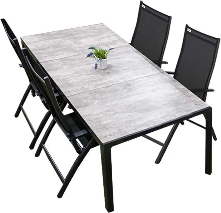 Doppler BERGAMO EXPERT zestaw mebli ogrodowych 4+1 antracyt