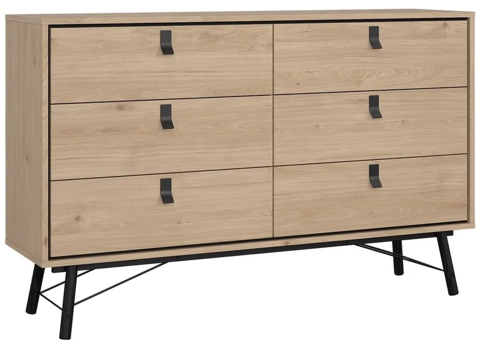 Niska komoda w dekorze dębu 153x95 cm Ry – Tvilum