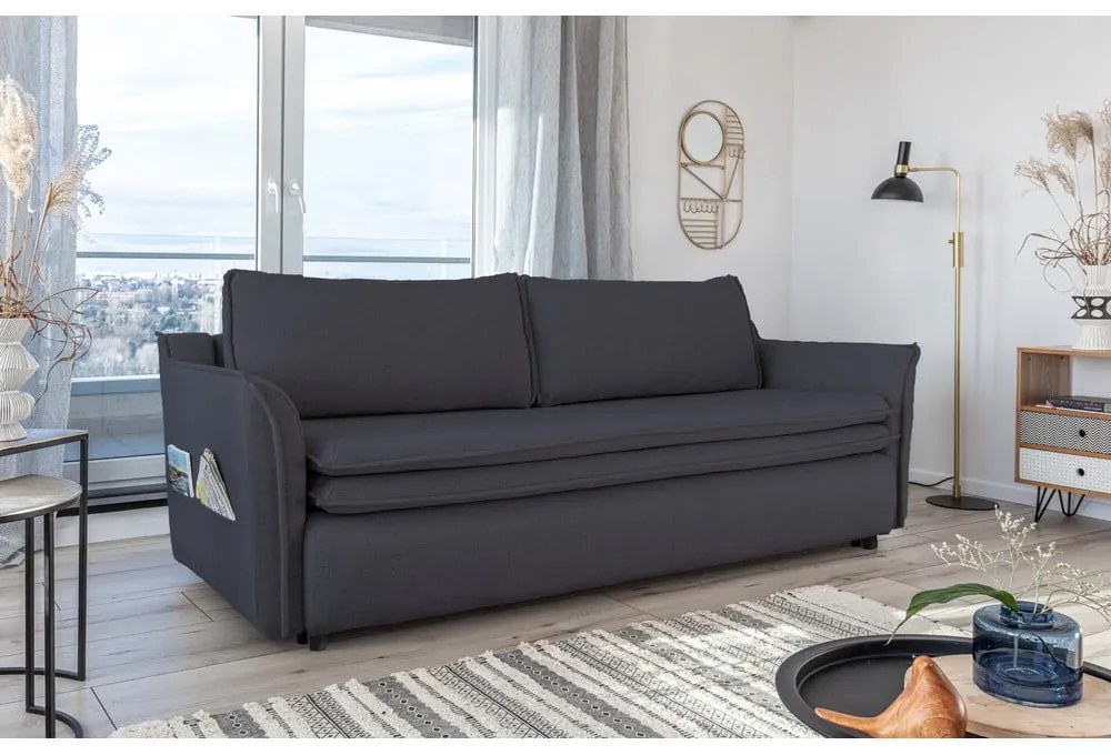 Antracytowa rozkładana sofa Miuform Charming Charlie