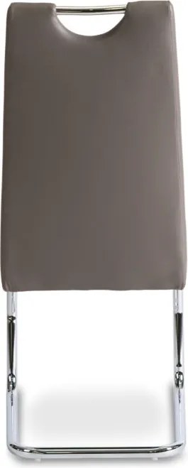 Krzesło Tapicerowane LOPEZ Szare Na Płozach Ekoskóra Nowoczesne