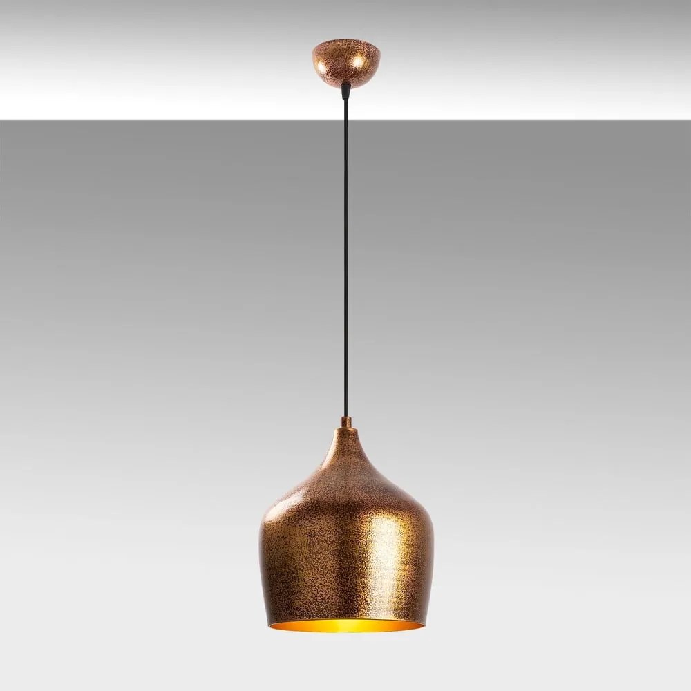 Lampa wisząca w kolorze miedzi z metalowym kloszem ø 20 cm Murek – Opviq lights