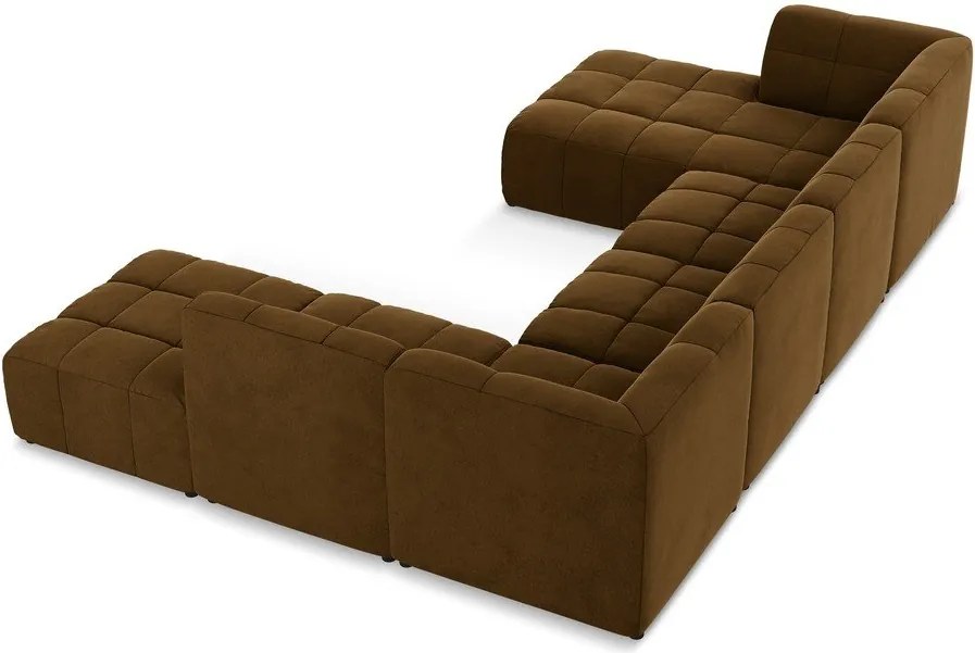 Musztardowy aksamitny narożnik (w kształcie litery U) Aloha – Makamii