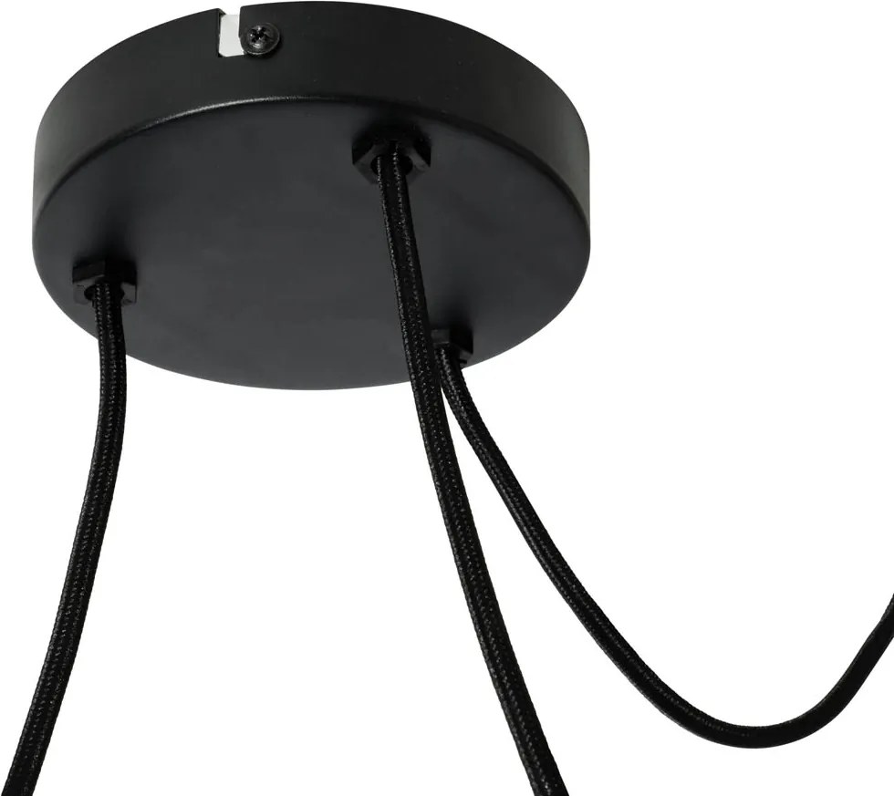 Designerska lampa wisząca biała jedwab 30 cm 3-światła - Plu