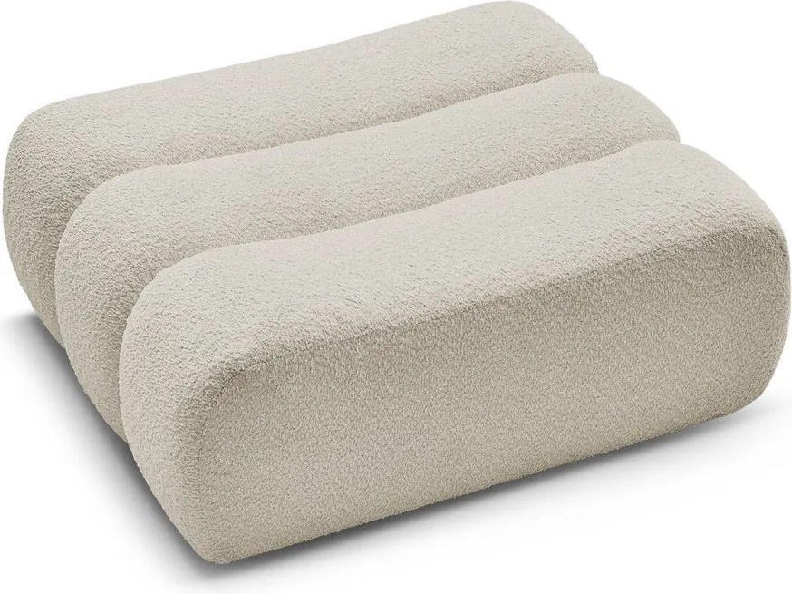 Beżowy podnóżek z materiału bouclé Azra – Bobochic Paris